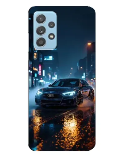 Чехол для Samsung Galaxy A23 с картинкой «Ночной город и Audi»