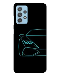 Чехол для Samsung Galaxy A23 с картинкой «Голубой силуэт Lamborghini»