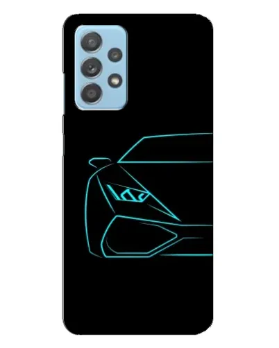 Чехол для Samsung Galaxy A23 с картинкой «Голубой силуэт Lamborghini»