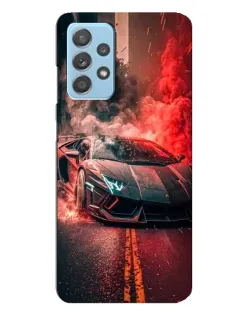 Чехол для Samsung Galaxy A23 с картинкой «Lamborghini красный дым»