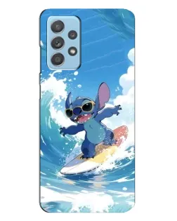 Чехол для Samsung Galaxy A23 с картинкой «Стич на волне»