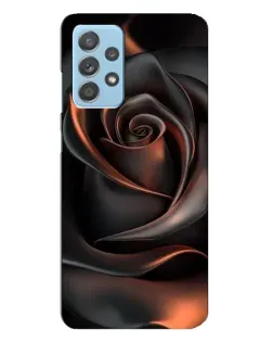 Чехол для Samsung Galaxy A23 с картинкой «Шелковая черная роза»