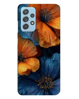 Чехол для Samsung Galaxy A23 с картинкой «Яркая сине-оранжевая флора»