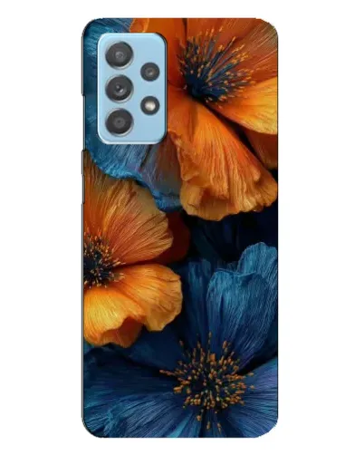 Чехол для Samsung Galaxy A23 с картинкой «Яркая сине-оранжевая флора»