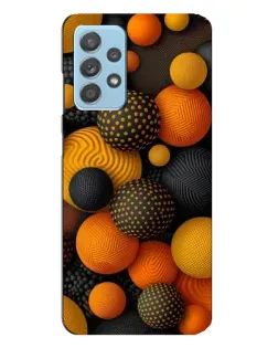 Чехол для Samsung Galaxy A23 с картинкой «Объемные оранжевые сферы»