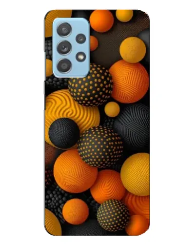 Чехол для Samsung Galaxy A23 с картинкой «Объемные оранжевые сферы»