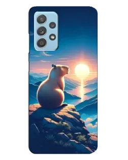 Чохол для Samsung Galaxy A23 з картинкою «Захід сонця з капібарою»