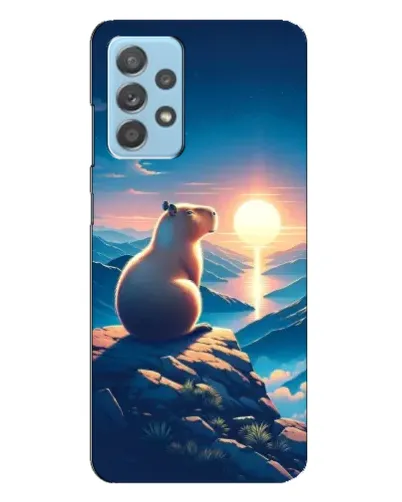 Чохол для Samsung Galaxy A23 з картинкою «Захід сонця з капібарою»