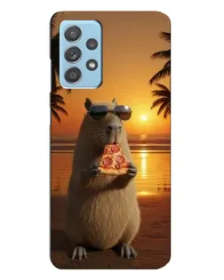 Чохол для Samsung Galaxy A23 з картинкою «Капібара з піцою»