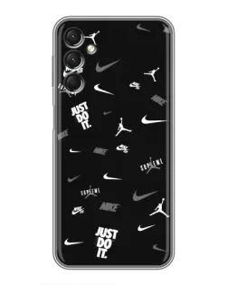 Чехол для Samsung Galaxy A24 с картинкой «Nike Black Pattern»