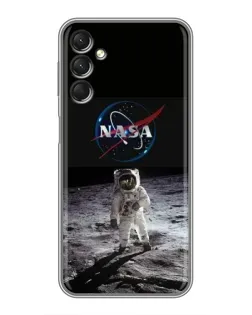 Чехол для Samsung Galaxy A24 с картинкой «Астронавт на Луне»