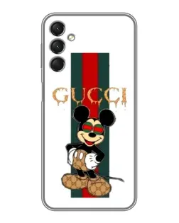 Чехол для Samsung Galaxy A24 с картинкой «Микки Маус Gucci — полосы»