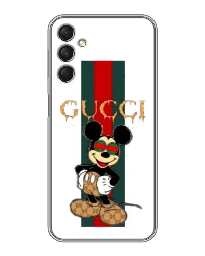 Чехол для Samsung Galaxy A24 с картинкой «Микки Маус Gucci — полосы»