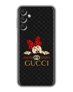 Чехол для Samsung Galaxy A24 с картинкой «Минни Маус Gucci — черный»