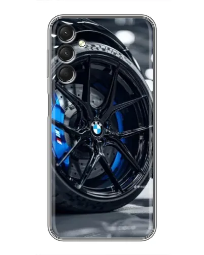 Чехол для Samsung Galaxy A24 с картинкой «Колесо BMW вблизи»