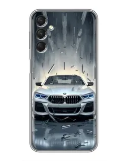Чехол для Samsung Galaxy A24 с картинкой «BMW в свете фар»