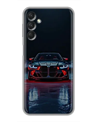 Чехол для Samsung Galaxy A24 с картинкой «BMW на мокрой дороге»