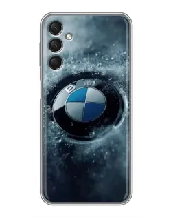 Чехол для Samsung Galaxy A24 с картинкой «Логотип BMW — лед»