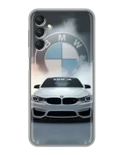 Чехол для Samsung Galaxy A24 с картинкой «BMW в белом дыму»