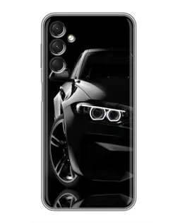 Чехол для Samsung Galaxy A24 с картинкой «Черная BMW — профиль»