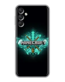Чехол для Samsung Galaxy A24 с картинкой «Minecraft Diamond лого»
