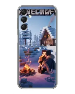 Чехол для Samsung Galaxy A24 с картинкой «Зимний Minecraft»