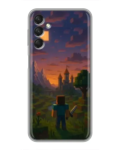Чехол для Samsung Galaxy A24 с картинкой «Стив у башни» Чехол для Samsung Galaxy A24 с картинкой «Стив у башни»