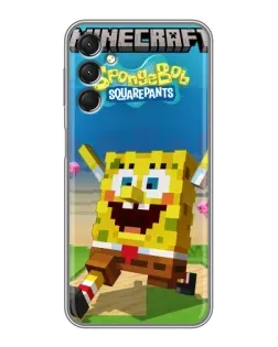 Чохол для Samsung Galaxy A24 з картинкою «Губка Боб Minecraft»