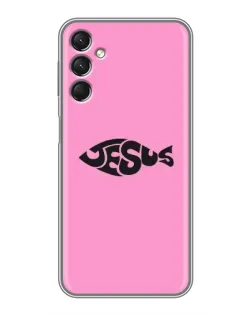 Чехол для Samsung Galaxy A24 с картинкой «Розовый символ  Jesus»