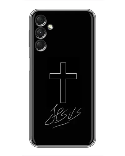 Чехол для Samsung Galaxy A24 с картинкой «Графический крест Jesus» Чехол для Samsung Galaxy A24 с картинкой «Графический крест Jesus»