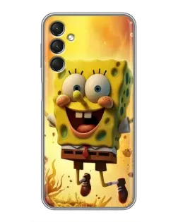 Чехол для Samsung Galaxy A24 с картинкой «Губка Боб прыгает»
