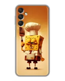Чехол для Samsung Galaxy A24 с картинкой «Губка Боб повар»