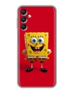 Чехол для Samsung Galaxy A24 с картинкой «Спанч Боб на красном»