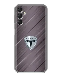 Чехол для Samsung Galaxy A24 с картинкой «Металлическая текстура Tesla»