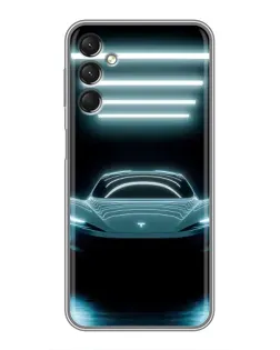 Чехол для Samsung Galaxy A24 с картинкой «Tesla в неоне»