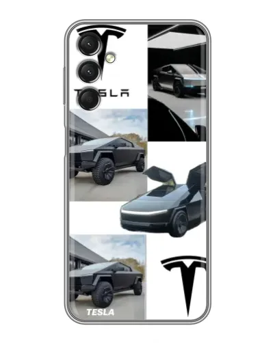 Чехол для Samsung Galaxy A24 с картинкой «Коллаж Cybertruck Tesla» Чехол для Samsung Galaxy A24 с картинкой «Коллаж Cybertruck Tesla»