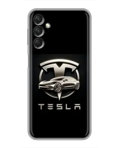 Чехол для Samsung Galaxy A24 с картинкой «Tesla — серебристое авто» Чехол для Samsung Galaxy A24 с картинкой «Tesla — серебристое авто»