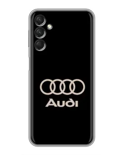 Чехол для Samsung Galaxy A24 с картинкой «Audi — золотой логотип»