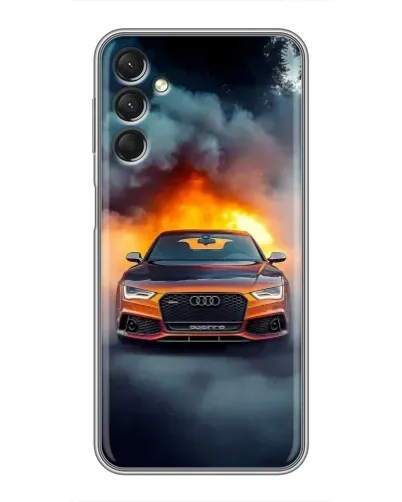 Чехол для Samsung Galaxy A24 с картинкой «Audi в огненном дыму» Чехол для Samsung Galaxy A24 с картинкой «Audi в огненном дыму»