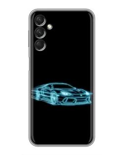 Чехол для Samsung Galaxy A24 с картинкой «Неоновый контур Lamborghini»