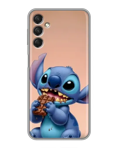 Чехол для Samsung Galaxy A24 с картинкой «Стич ест шоколад»