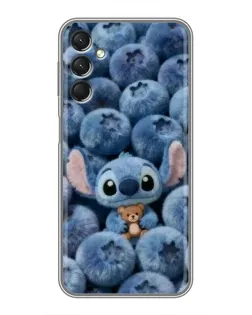 Чехол для Samsung Galaxy A24 с картинкой «Стич и голубика»
