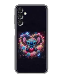 Чехол для Samsung Galaxy A24 с картинкой «Stitch в цветах»