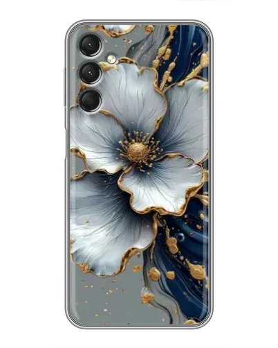 Чехол для Samsung Galaxy A24 с картинкой «Белый цветок и золотой флюид» Чехол для Samsung Galaxy A24 с картинкой «Белый цветок и золотой флюид»