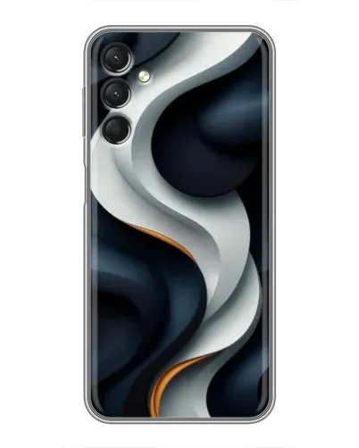 Чехол для Samsung Galaxy A24 с картинкой «Объемные черно-белые ленты»
