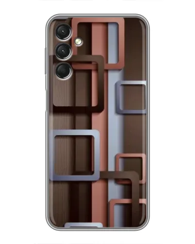 Чехол для Samsung Galaxy A24 с картинкой «Коричневые объемные квадраты»