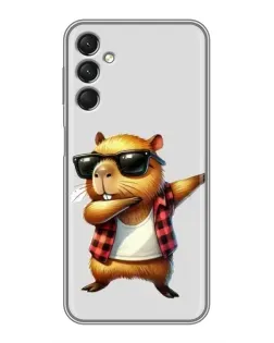 Чехол для Samsung Galaxy A24 с картинкой «Капибара рэпер даб»