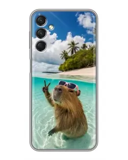 Чехол для Samsung Galaxy A24 с картинкой «Капибара на море»