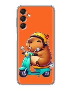 Чехол для Samsung Galaxy A24 с картинкой «Капибара на скутере»