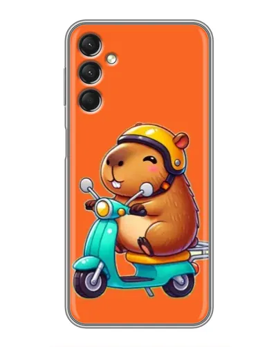 Чехол для Samsung Galaxy A24 с картинкой «Капибара на скутере»